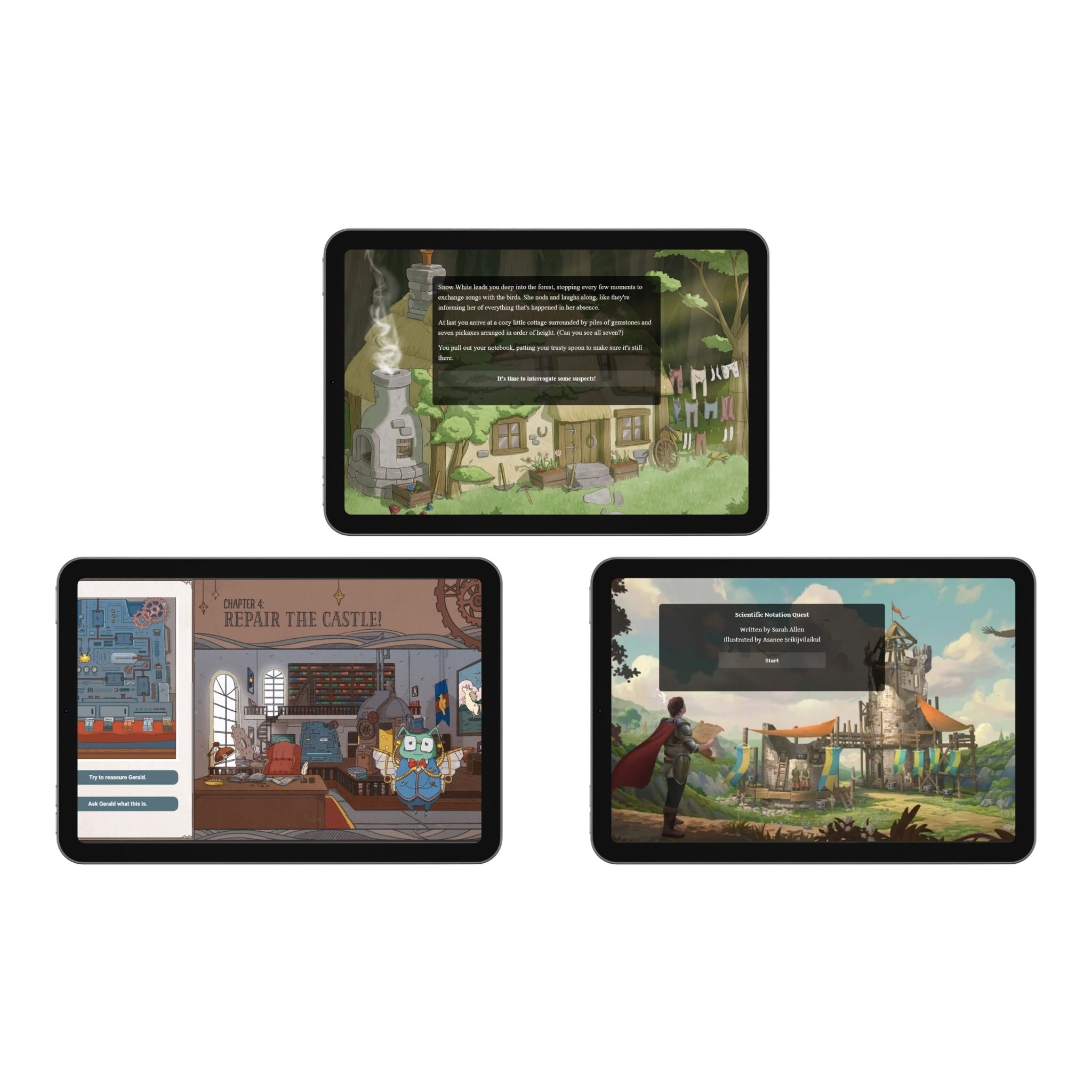 three games on tablets