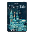 Book cover of 'Light: A Fairy Tale' by Sarah Allen with a castle design on a dark background.