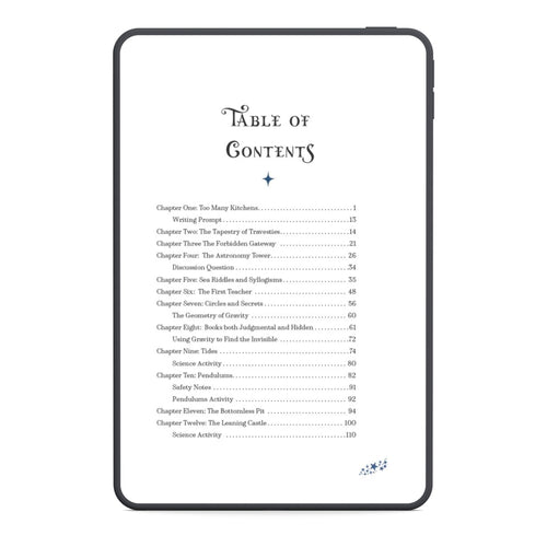Table of contents for a book on a white background