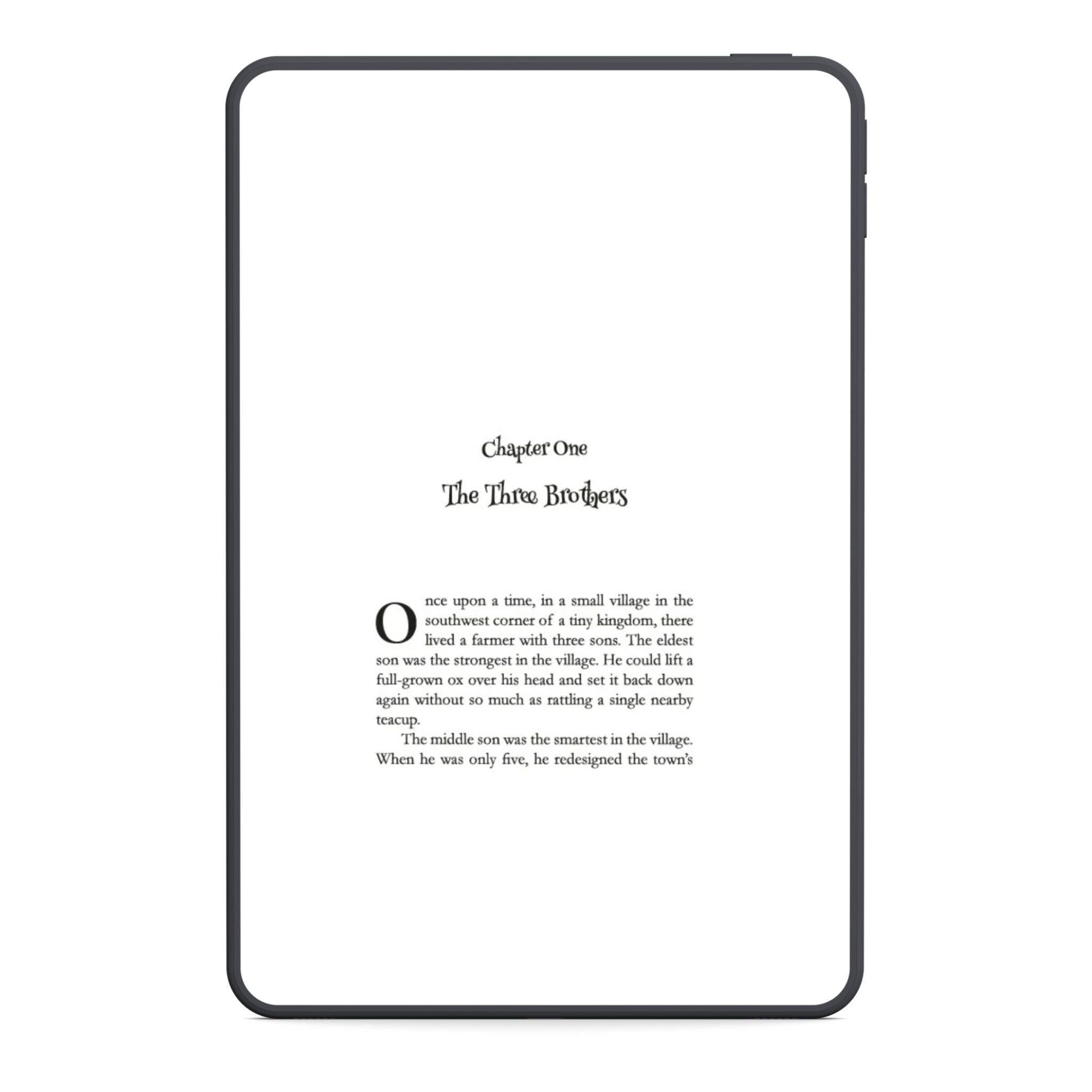 Digital book cover with text on a white background