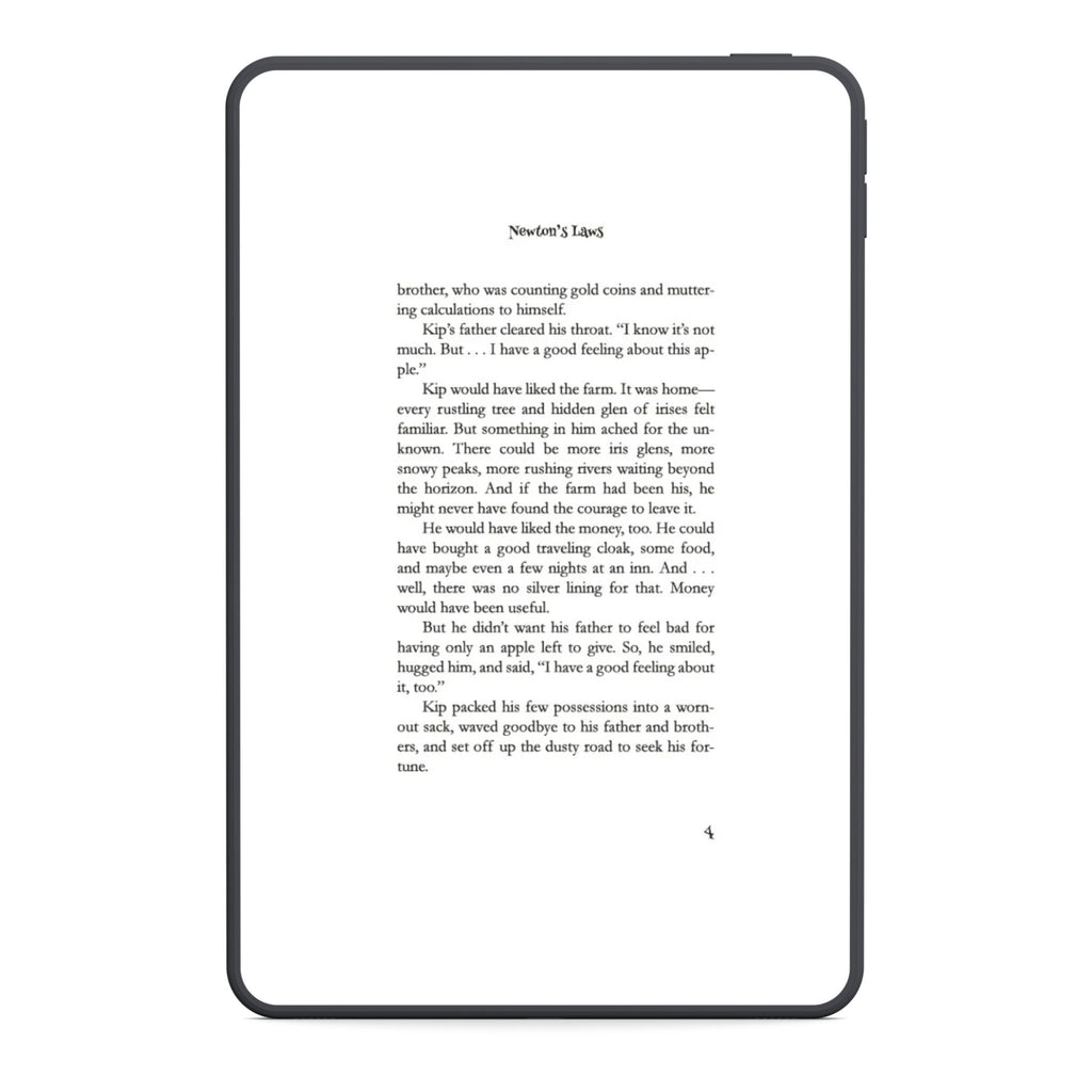 Digital book page displayed on a tablet screen with text.