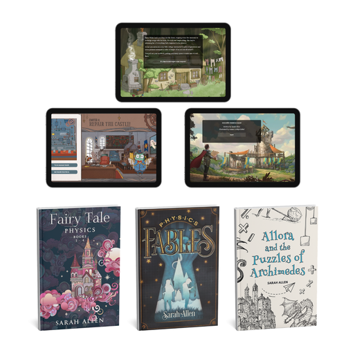 Three paperbacks: omnibus, fables, and allora, and three games 