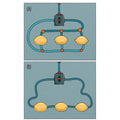 Diagram of three lemon batteries in series and in parallel